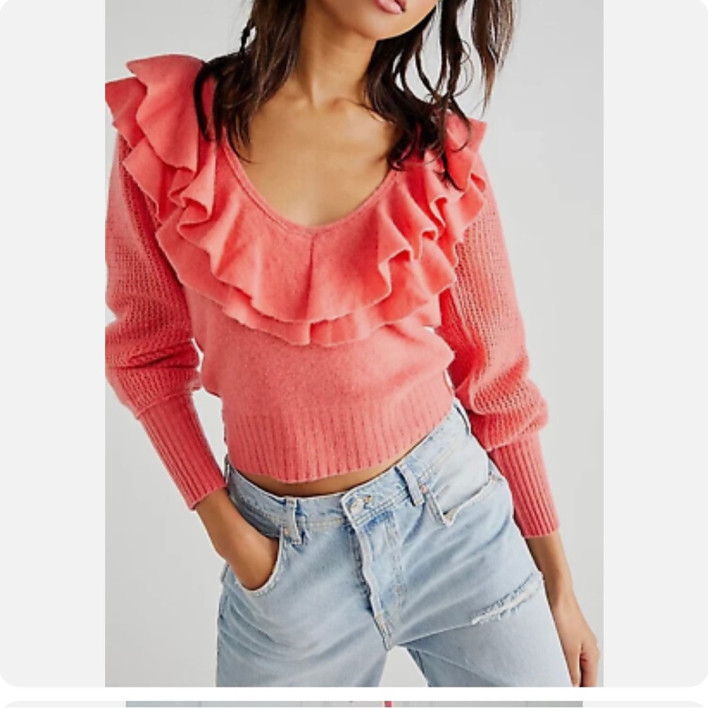 Free People Rhia ruffle cashmere pullover - Picture 3 of 5